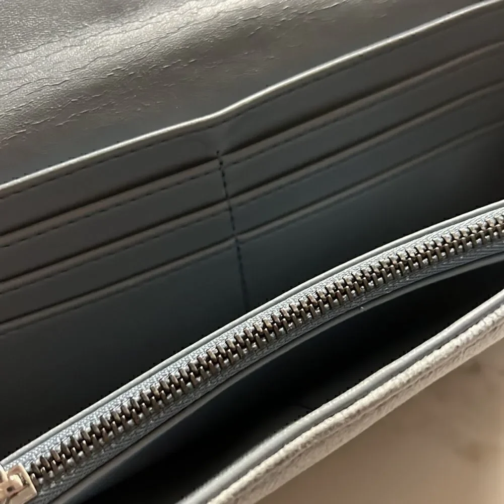Stella McCartney Gray Suede Long Wallet